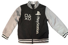 Sony Playstation Boys Black and Gray Zip Up Bomber Jacket Youth Size 6-7 Gamer