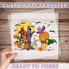 Winnie The Pooh Halloween DTF Transfer - Ready to Press Iron-On for Family Fun