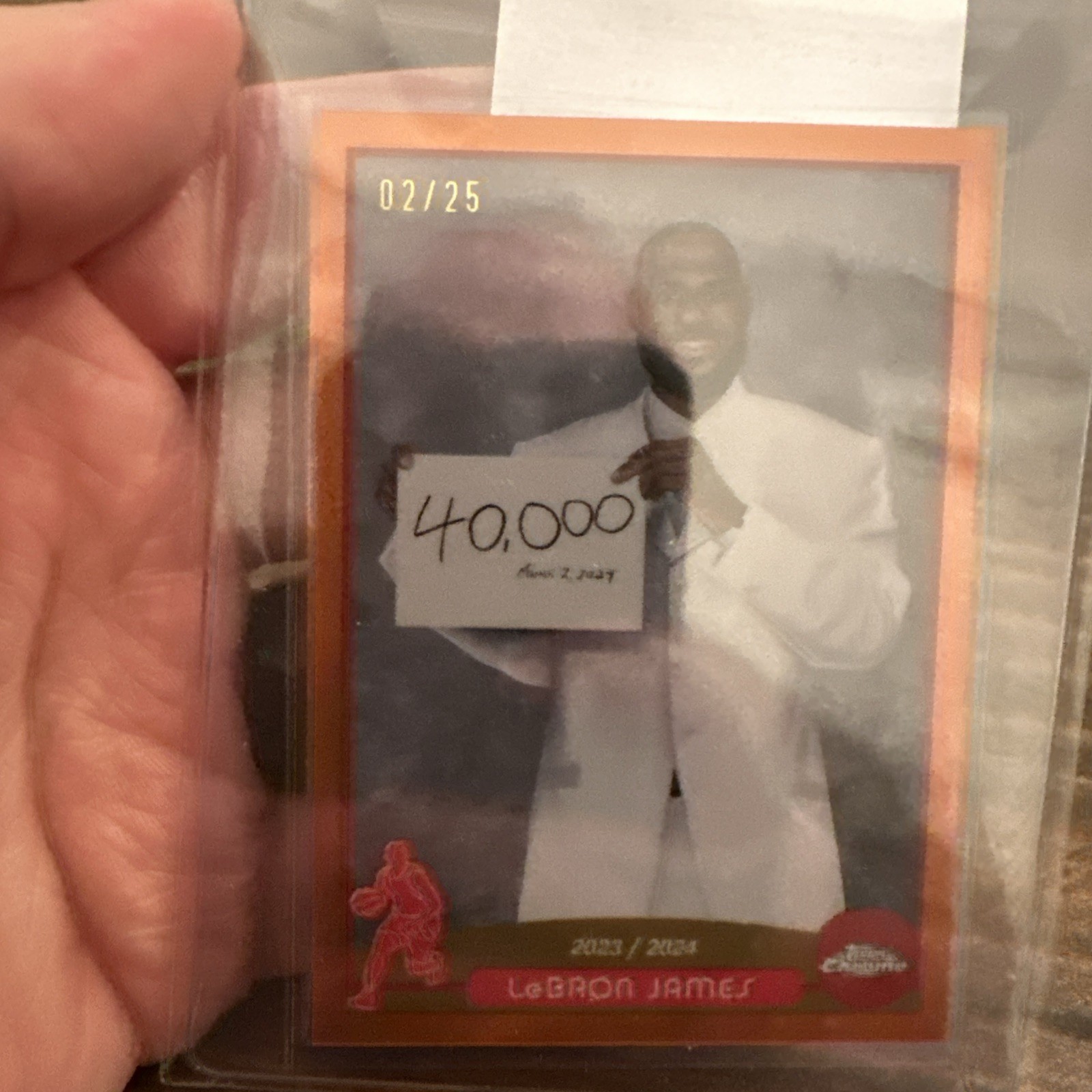 LEBRON JAMES 2023-24 TOPPS CHROME 2003-04 TIME MACHINE 40K ORANGE REFRACTOR 2/25