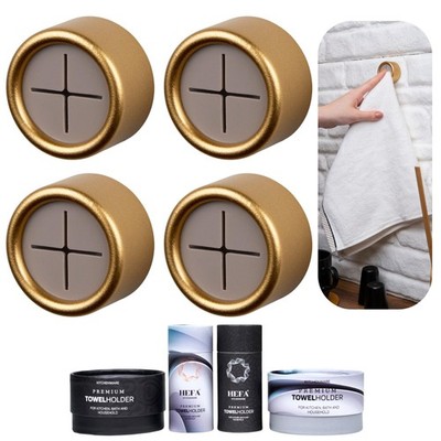 HEFA Towel Holder, Hooks, Dish Kitchen 4 Pack, Satin Gold