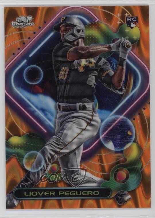 2023 Topps Cosmic Chrome Orange Galactic Refractor /25 Liover Peguero Rookie RC