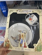 The World of Beatrix Potter Kinder Porzellan Service 3 pc. Plate, Bowl, Mug Set