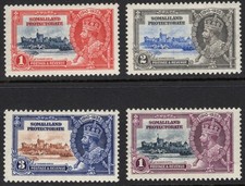 SOMALILAND PROTECTORATE 1935 SC. #77-80 SILVER JUBILEE SET MINT HR CAT $17