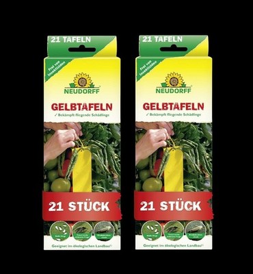 2 x Neudorff Gelbtafeln kleinformatig 21St Leimfalle insektizidfrei Trauermücken