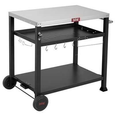 Feasto 3Shelf Pizza Oven Table with 33.5'' x 21.7'' Stainless Tabletop, Outdoor...