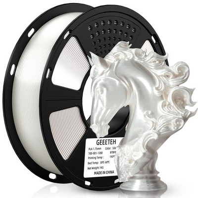 Geeetech Silk PLA 3D Printer Filament 1kg 1.75mm Shiny Silk White PLA Filament