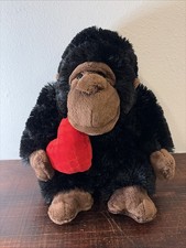 Dan Dee Gorilla Plush Holding Red Heart Valentine  s Day Stuffed Animal