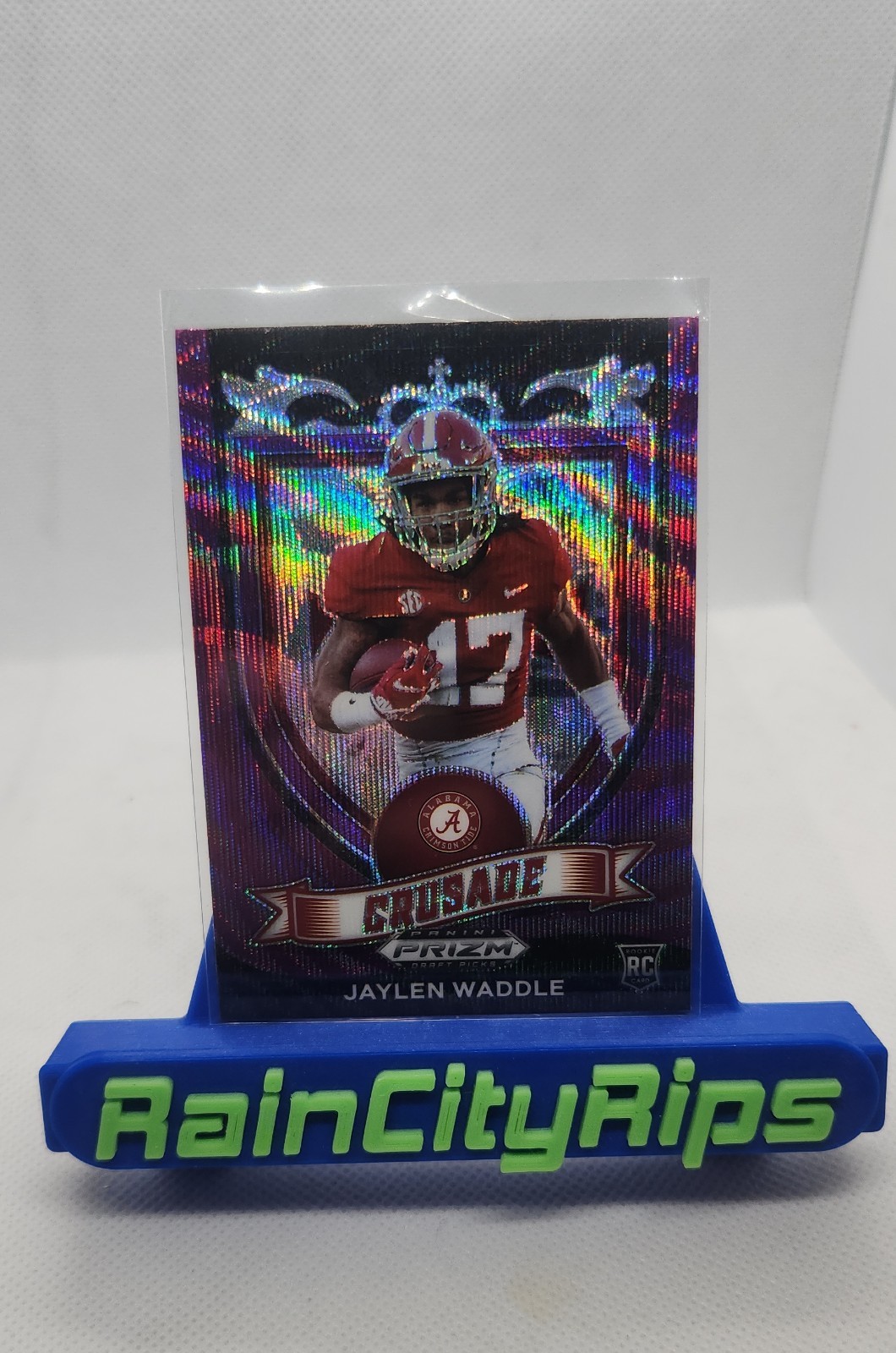 2021 Panini Prizm Draft Picks - Crusade Jaylen Waddle #169 Purple Wave Prizm...