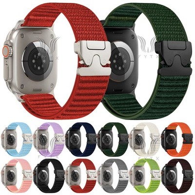 Für Apple Watch Series 11 10 9 8 7 SE 6 5 4 Ultra Woven Nylon Loop Uhren Armband
