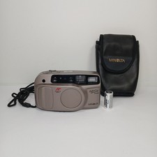 Minolta Silver Streak Zoom 35mm Point Shoot Film Camera Case New Battery