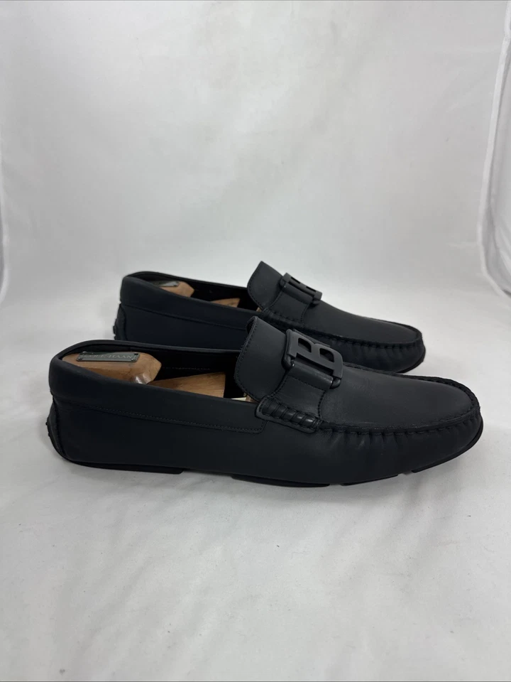 Nuevos zapatos sin cordones mocasines negros con logotipo con monograma Bally para hombre. Talla 10 Foto 4 de 4