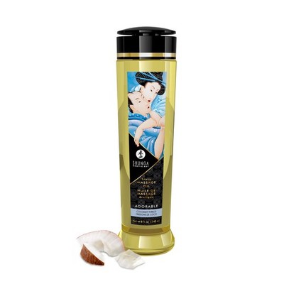 Kissable Organic Massage Oil   Coconut Thrills    8 fl oz | Shunga Organica