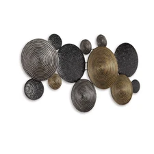 Emsley Eclectic Metal 44" x 22" Wall Decor, Metallic Finishes, Contemporary S...