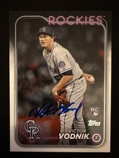 2024 Topps Victor Vodnik Signed Card 607 Rockies Autograph Auto