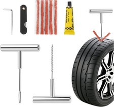 Flat Tire Repair Kit with Plugs,Portable Tire Plug Kit Heavy Duty Professional w