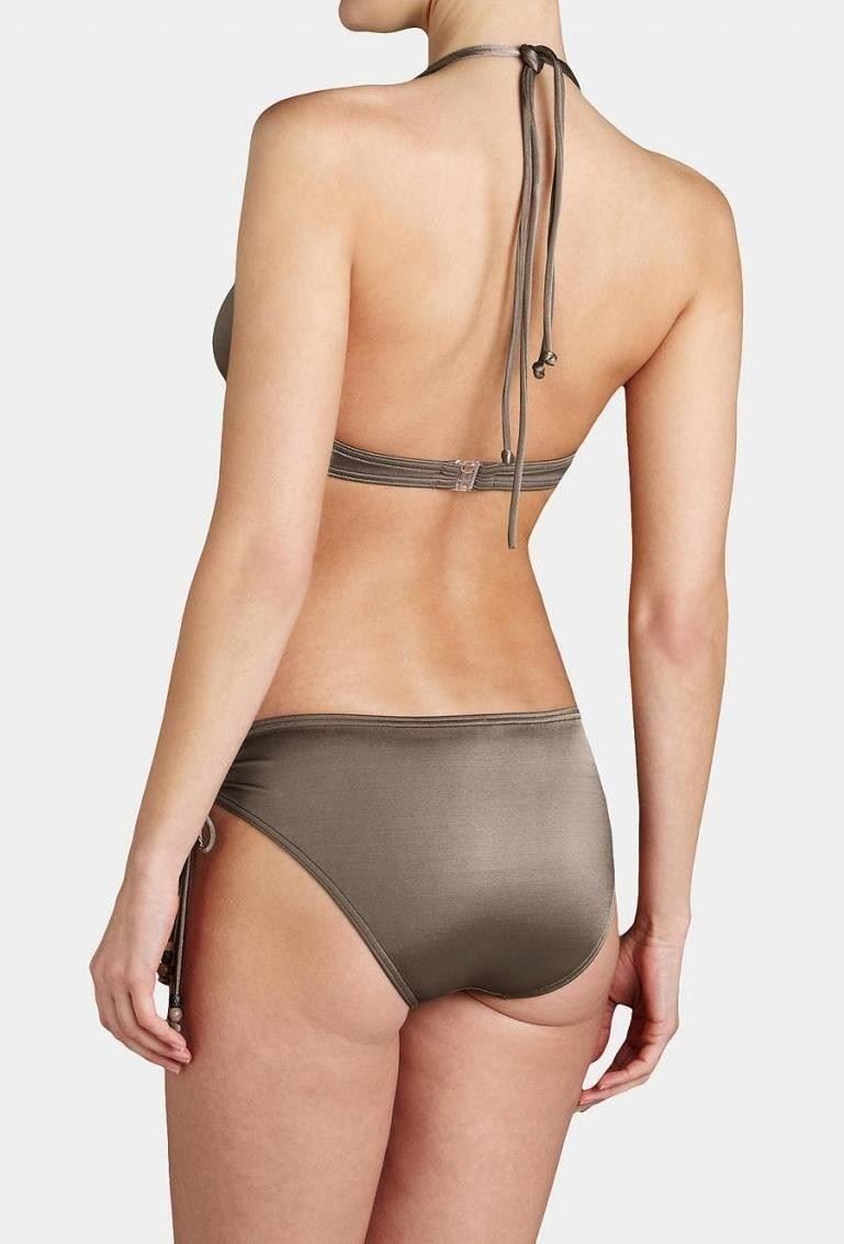 Triumph African Summer Underwired Padded Halter Triangle Bikini Set Brown 38B