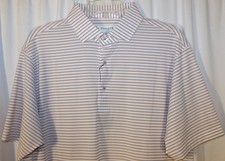 NEW Donald Ross MEDIUM Cruz Multi Stripe Golf Polo Shirt - White Orange Blue