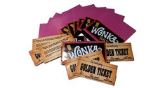 5X Wonka Chocolate Bar Wrappers + Golden Tickets Birthday Christmas Easter Gift