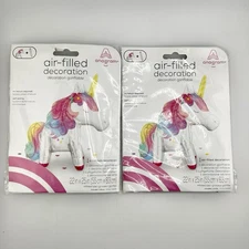 Lot Of 2 - 22" Unicorn Air-Filled Balloon Birthday Party Decoration New