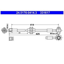 Bremsschlauch vorne rechts für Opel Zafira C P12 | 24256433