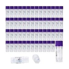 0.5ml Cryovials, 1000Pcs Cryotubes with Side Barcode, Purple Caps