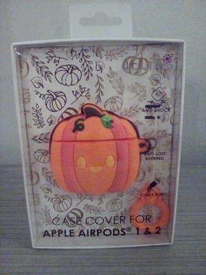 dELIA*S Apple AirPod 1 Or 2 Pumpkin Orange Case Cover With Key Ring Anti-Shock
