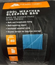 Ozark Trail Cool Weather Sleeping Bag - 33 IN W x 77 IN L - Blue