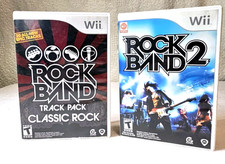 Rock Band Track Pack Classic Rock + 2 Bundle (Nintendo Wii) Complete Untested