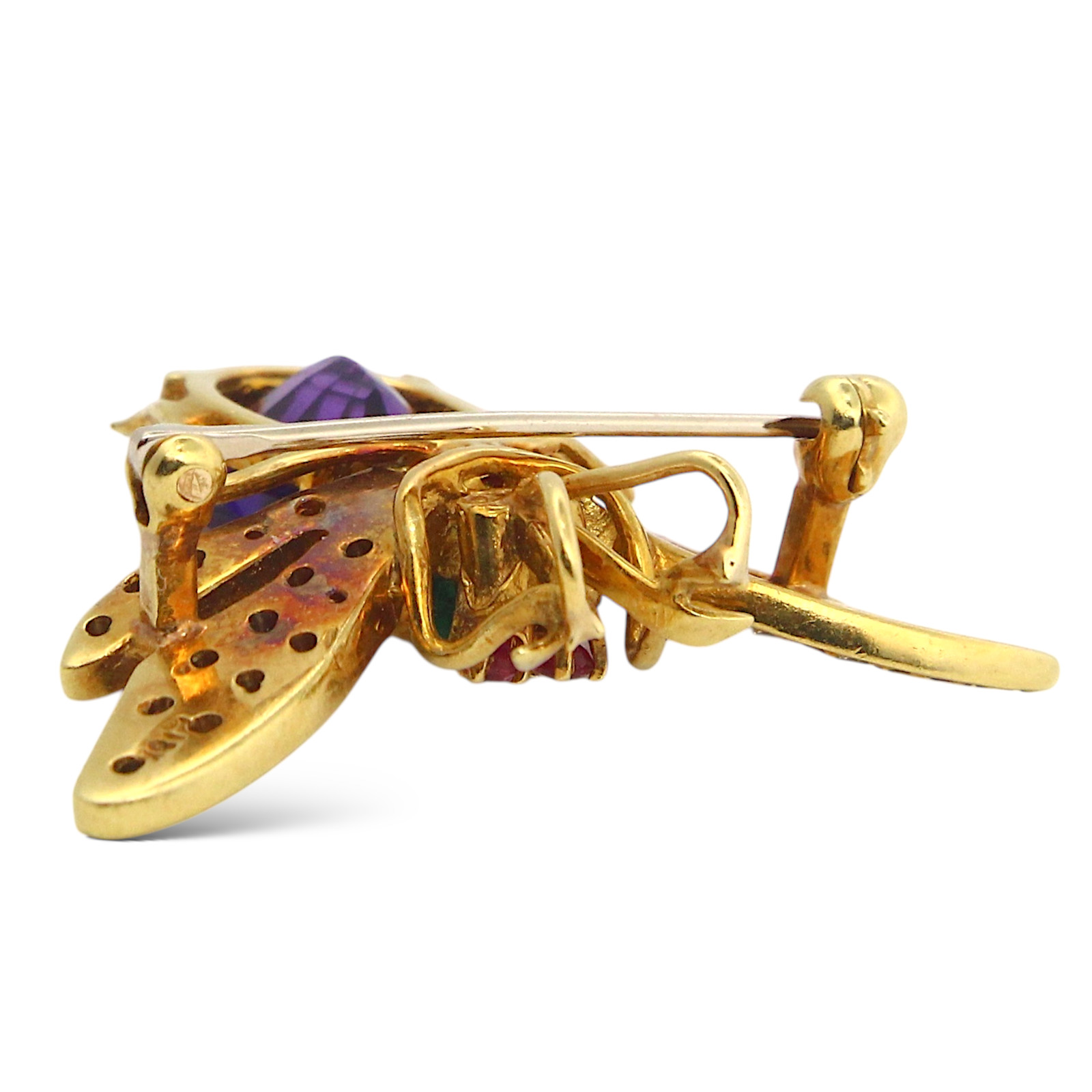 Insect Bug Diamond Amethyst Emerald Ruby Brooch P… - image 10