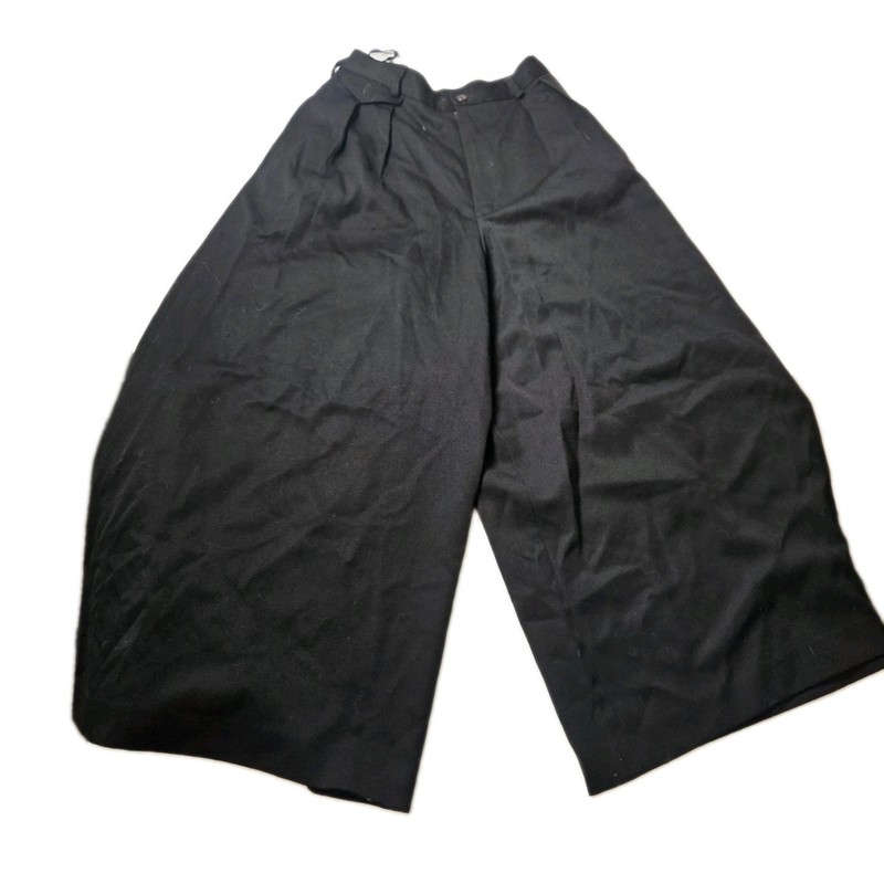 Ralph Lauren Women's Pants 6 Black Wool Culottes Super Wide Meg 1980s Vintage