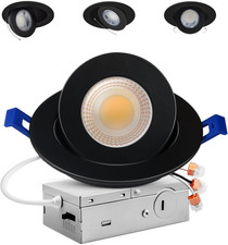 4 Inch 5CCT Gimbal Black Led Recessed Lights, 360 90 Adjustable Directional Re