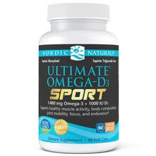 Nordic Ultimate Omega D3 Sport -  Cholecalciferol Vitamin D & Omega 3, 60 Ct