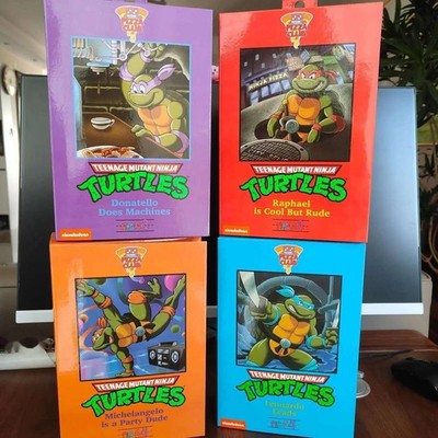 TMNT NECA Ninja Turtles Figuren Set 4er Sammler Actionfiguren mit Box 18 cm