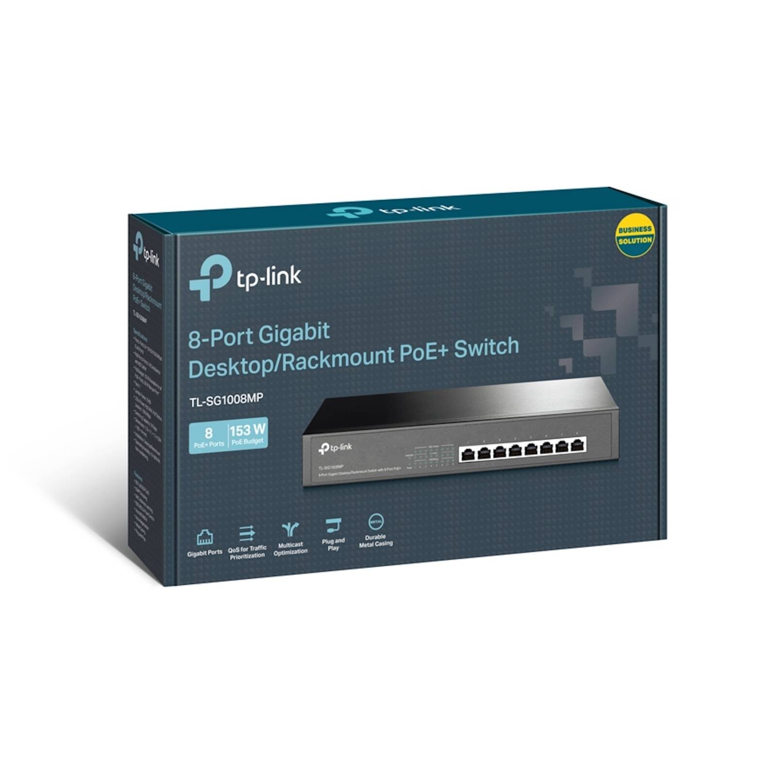 TP-LINK 8-Port Gigabit Unmanaged Desktop/Rackmount Switch, 8-Port PoE+, Metal (T