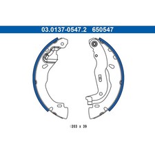ATE BREMSBACKEN-SATZ 203mm passend für DACIA LOGAN SANDERO RENAULT CLIO |