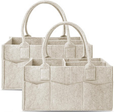 2 Pack Diaper Caddy Organizer - Portable Baby Caddy Organizer with Handle, Nurse