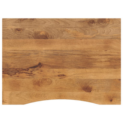 Schreibtischplatte massiv Mangoholz naturfarben 110 x 80 x 2,5 cm rustikal geschwungene Kante XL