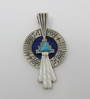 NYJEWEL Carolyn Pollack Roderick Tenorio RMT 925 Sterling Silver Pendant 56x30mm