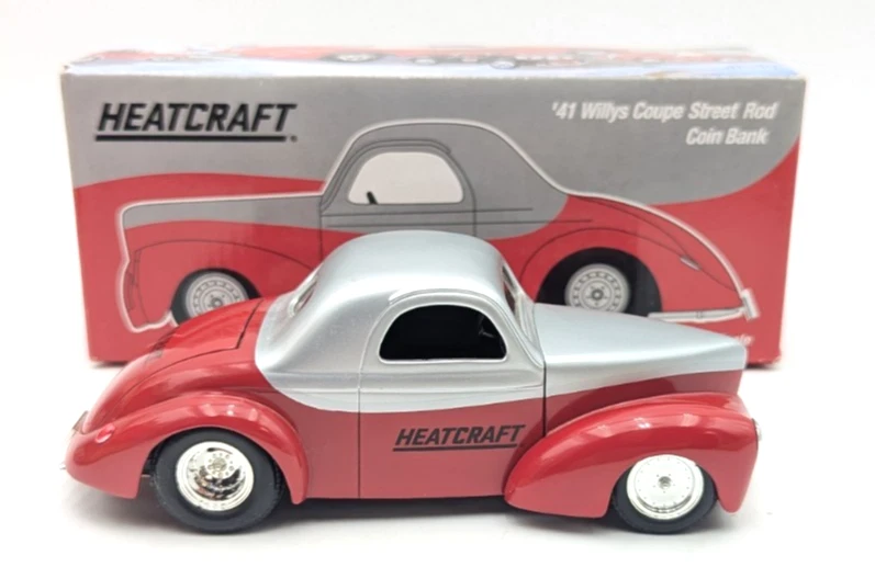 Heatcraft Speccast '41 Willys Coupe Street Rod Die Cast Coin Bank 1:25 1999 - Image 3 of 4