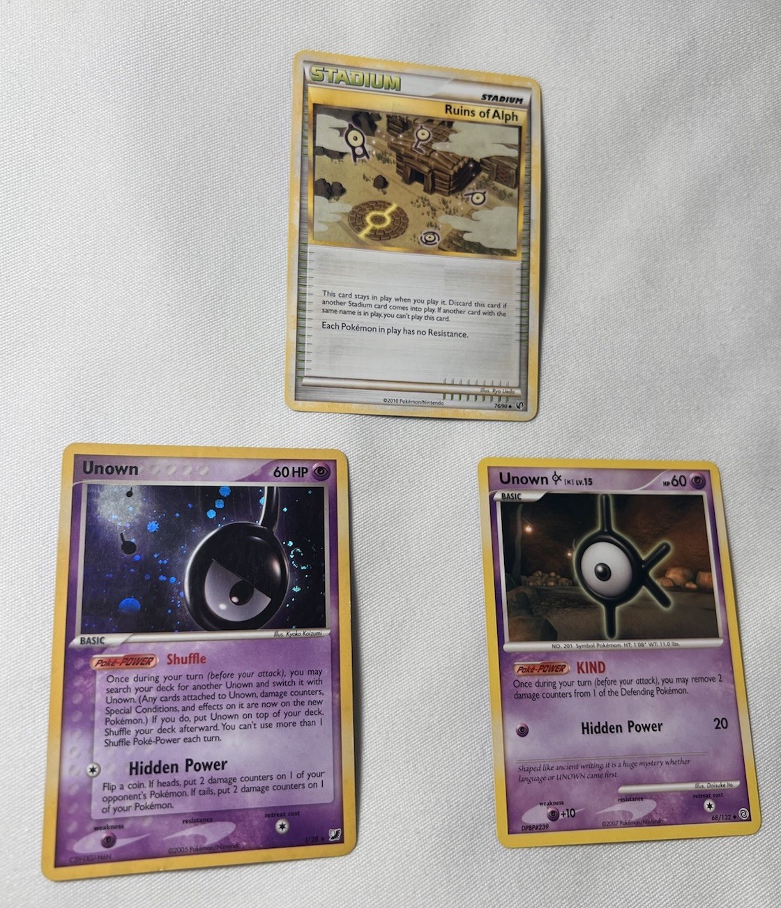 Pokemon TCG Unown (!) - Unseen Forces (UF) & Unown K & Ruins of Alpha