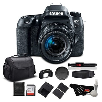 Canon EOS 77D DSLR Camera +18-55mm Zoom Lens 24.2 MP CMOS Standard Bundle (Intl