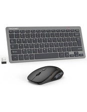 Wireless Keyboard Mouse Combo Mini Cordless Set 2.4GHz Silent 1600 DPI Gray