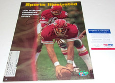 LEN DAWSON KANSAS CITY CHIEFS,HOF 87,SB MVP JSA/COA SIGNED SPORTS ILLUSTRATED