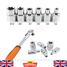 6pcs 1/4 Inch For Torx Star Female Bit E Socket Set E4 E5 E6 E7 E8 E10 Hand Tool