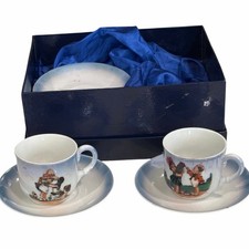 Vintage German 2 children  s teacups  saucers PK Unity dogs