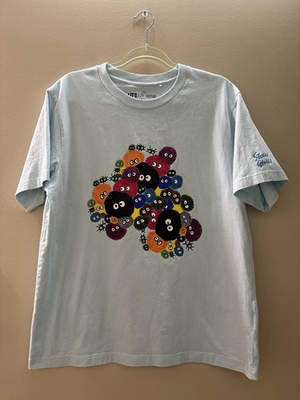 #ad My Neighbor TOTORO UNIQLO Studio Ghibli Dust Soot Sprites Bunnies XL Shirt Blue $29.99