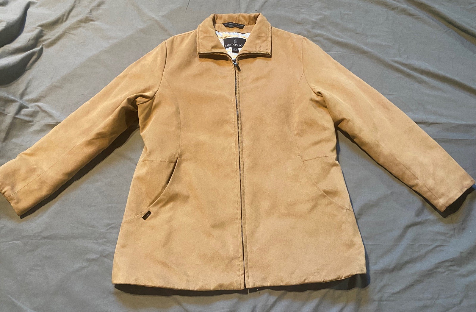 LONDON FOG Limited Edition Suede Quilt Lined Coat Jacket Blazer Women Sz Small