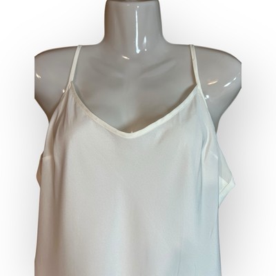 Boston Proper Cami Tank Top Womens Sz 12 White Basic Capsule Wardrobe Y2K Retro