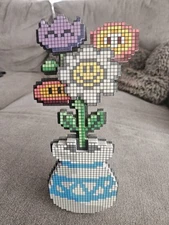 Retro 8bit Flowers Vase Stand Display Collectible Video Game Flowers Cute RARE🌻