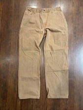 Vintage Carhartt Pants Men  s Size 38 x34 Brown B11 Dungaree Union Made In USA